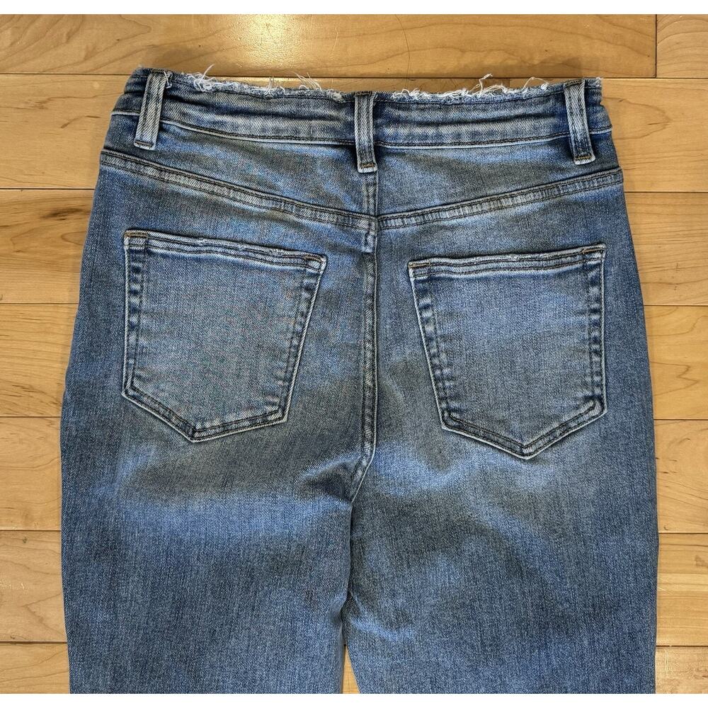 Bridge By Gly Women's Ultra High Rise Super Flare Jeans Distressed Size 28 - Picture 5 of 6